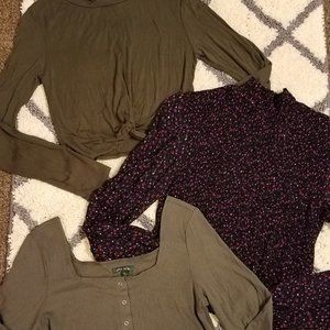 Long sleeve crop bundle